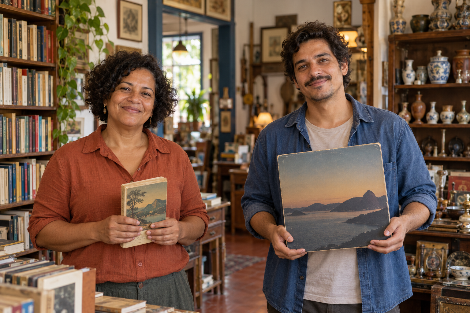 Lúcia e Caio, personagens da equipe fictícia